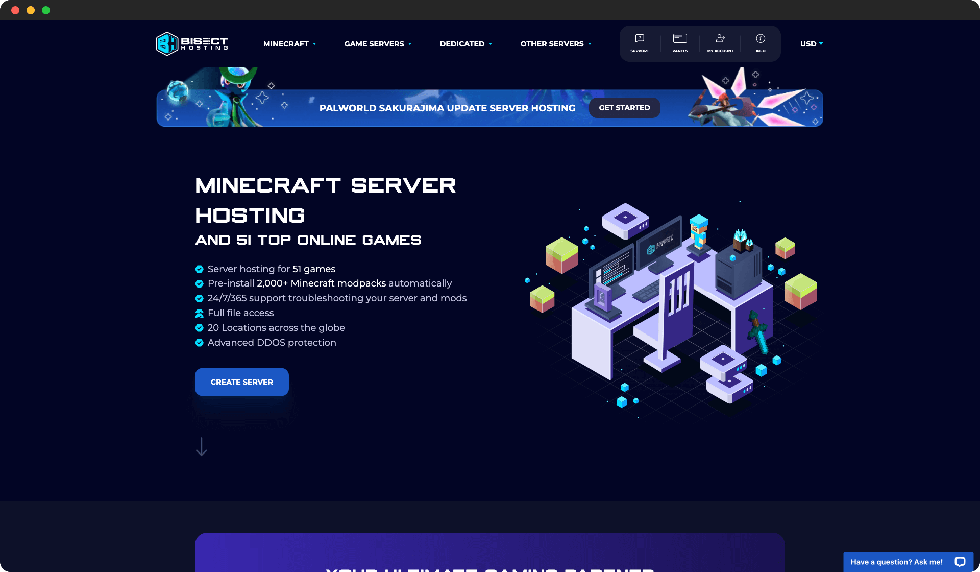 BisectHosting screenshot